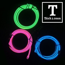 Thick EL Wire 6.5-foot Kit electroluminescent wire, cool neon, fluorescent wire, el wire, memory wire