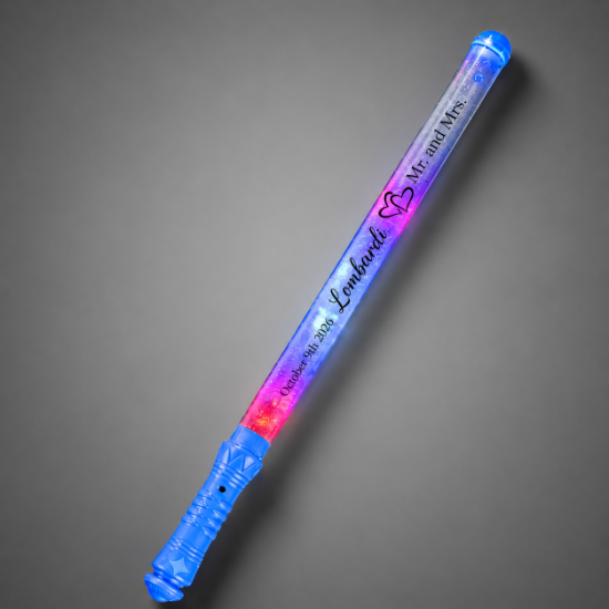 CUSTOMIZED LED Magic Wands | 18" Bright LED Wand with Multicolored LEDs for Parties, Weddings, and Promotions - CUSTOMMAGINWAND