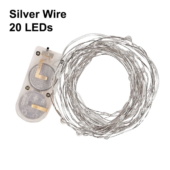 39 Inch Fairy Wire, 20 Green LEDs, Coin Cell Battery Pack - CRFW-Green (Close Out)