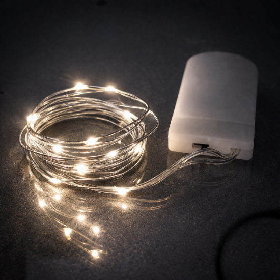 39 Inch Fairy Wire Various Color Options LEDs, Coin Cell Battery Pack, replaceable batteries - REP10