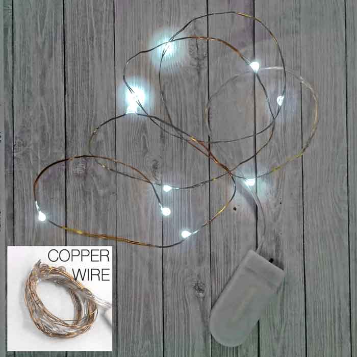 78 Inch Fairy Wire 20 LEDs, Coin Cell Battery Pack, replaceable batteries  - CRFW20LONG