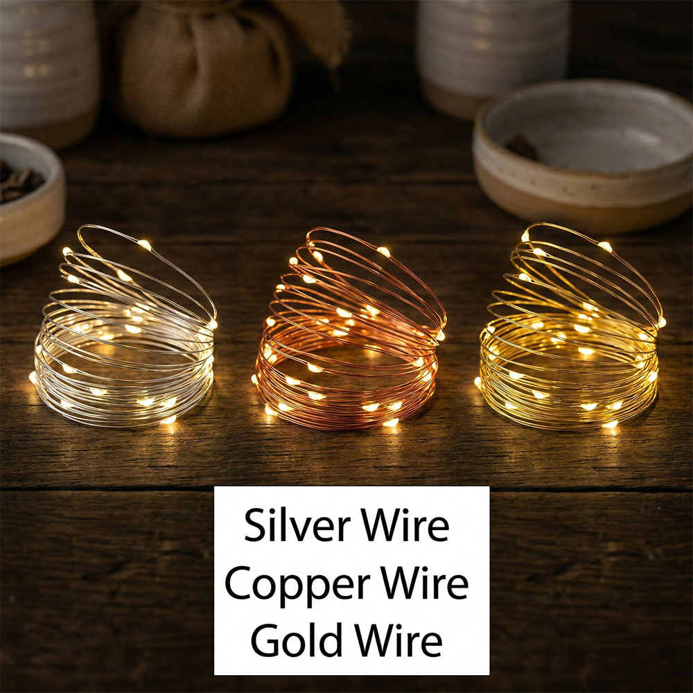 39 Inch Fairy Wire Various Color Options LEDs, Coin Cell Battery Pack, replaceable batteries String Light, Copper wire string light, dew drop LEDs, craft, tiny lights, leds, small leds, craft, decorations, decor, centerpiece, wedding, party, bar mitzvah, bat mitzvah, hair piece, headband, crown, halo, tiara, Christmas