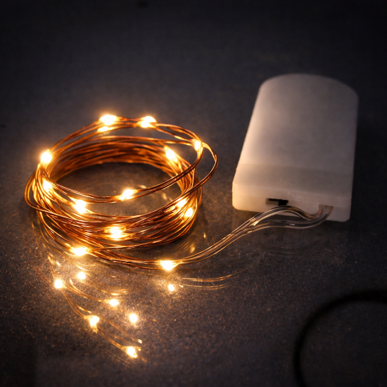 39 Inch Fairy Wire Various Color Options LEDs, Coin Cell Battery Pack, replaceable batteries - REP10