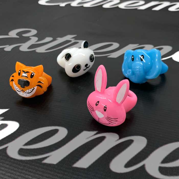 Assorted Animal LED Finger Rings (CLOSE OUT) Bunny Rings, Panda Rings, Tiger Rings, Elephant Rings, LED ring, lighted ring, light up ring, flashing ring, squishy ring, give aways, throw, school, fundraiser, cheap, inexpensive, birthday party
