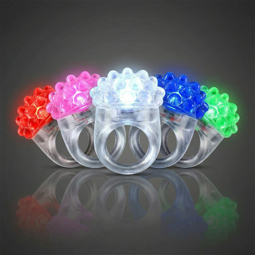 Assorted Colors Clear Bubble Ring lighted ring, flashing ring, LED ring, light up ring, squishy ring, give aways, throw, school, fundraiser, cheap, inexpensive, birthday party