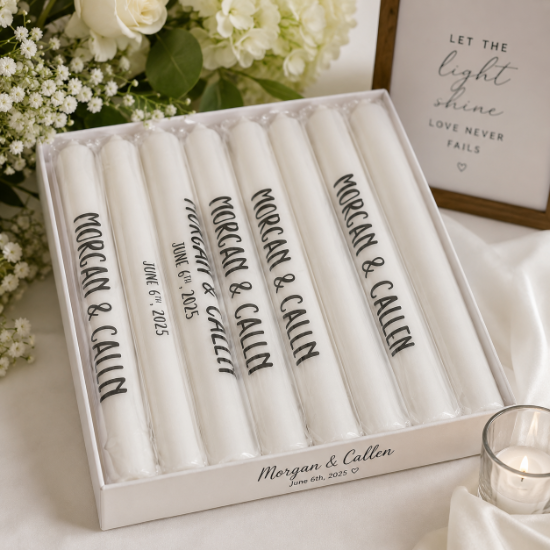 CUSTOMIZED White Wedding Foam Sticks | Personalized LED Glow Wands - FOAMWEDDING