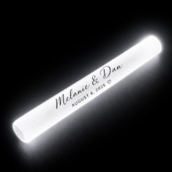 CUSTOMIZED White Wedding Foam Sticks | Personalized LED Glow Wands wedding foam sticks, custom wedding glow sticks, personalized foam sticks, LED wedding favors, wedding glow wands, custom foam wands, wedding reception light sticks, grand exit glow sticks, personalized wedding glow wands, wedding send off sticks, foam stick wedding favors, custom LED foam sticks, white foam glow sticks, wedding hashtag foam sticks, bridal reception favors
