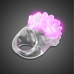Clear Bubble Ring Pink LEDs  pink lighted ring, flashing ring, LED ring, light up ring, squishy ring, give aways, throw, school, fundraiser, cheap, inexpensive, birthday party