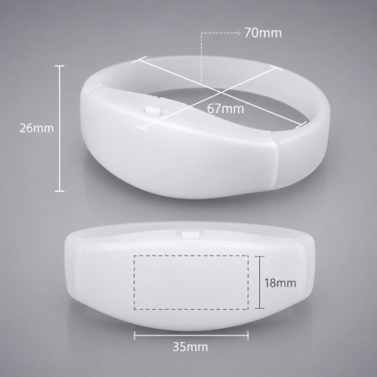 Color Changing Sound Activated LED Silicone Bracelet  - BRSOUND-RGB