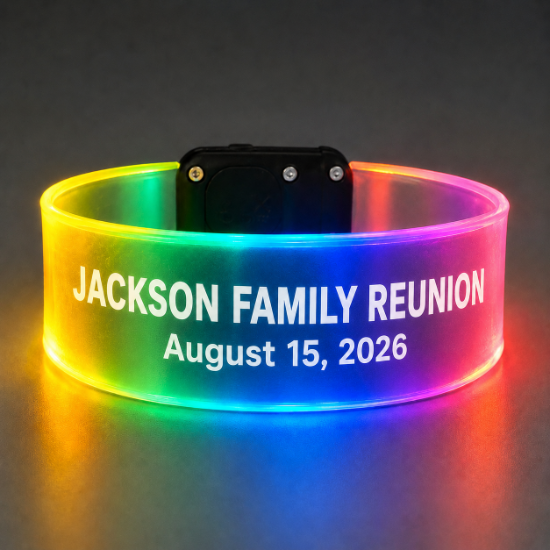 Custom LED Bracelets Personalized Party Favors | Multicolored Light Up Wristbands for Schools, Weddings, Birthdays & Events - CUSTOMBRCUFF