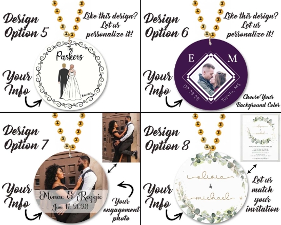 Customized Beaded Mardi Gras Full Color Medallions (Non-Flashing) - SubMEDALLION
