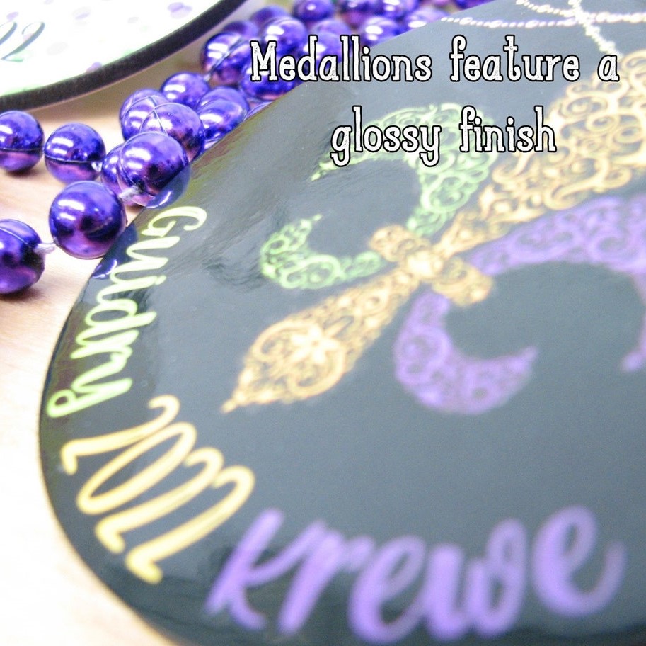 Customized Beaded Mardi Gras Full Color Medallions (Non-Flashing) - SubMEDALLION