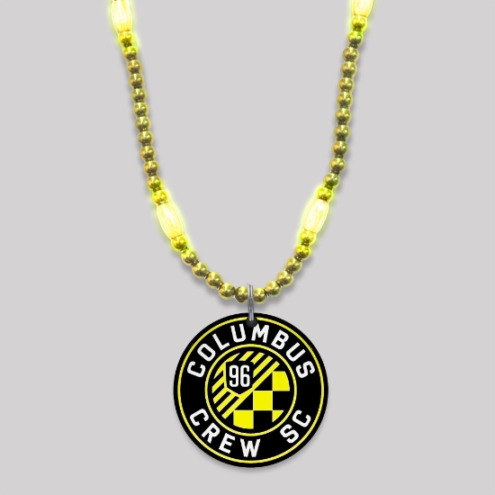 Customized Mardi Gras Beads with Full Color Medallion Blank - BLANK-CUSTBEADT