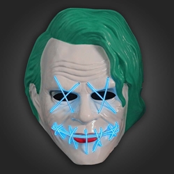 EL Mask Joker Panel Mask, Light up EL Mask, Light up mask, lighted mask, LED mask, rave mask, rave, festival, edm, edc, electronic dance, halloween, vending, vendor