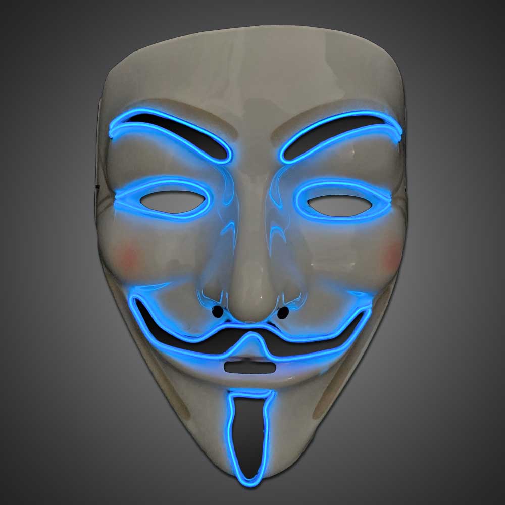 EL Mask Vendetta Panel Mask, Light up EL Mask, Light up mask, lighted mask, LED mask, rave mask, rave, festival, edm, edc, electronic dance, halloween, vending, vendor