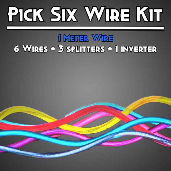 EL Wire Pick Six - 6 * 1m - 20ft electroluminescent wire, cool neon, fluorescent wire, el wire