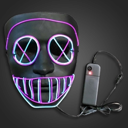 EL Wire X Out Mask  Light up EL Mask, Light up mask, lighted mask, LED mask, rave mask, rave, festival, edm, edc, electronic dance, halloween, vending, vendor
