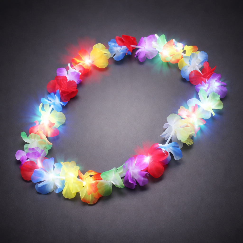 Flashing Hawaiian Lei Hawaiian Lei, Flashing Lei, Lighted Lei, light-up lei, lighted necklace, flashing necklace, party necklace, light-up necklace, hawaii, luau, summer, july 4th, party, mitzvah, wedding