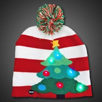 LED Beanie Christmas Tree Sock Hat 