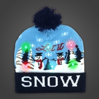LED Beanie Snow Scene Sock Hat