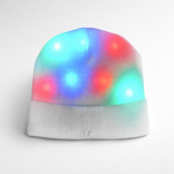 LED Beanie LED Beanie, Light Up Beanie, Lighted Beanie, glow run, night running, sweat band, exercise, halloween, burning man, visibility, safety, cloth headband, rave, EDM, Festival