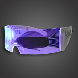 LED Future Glasses  led sunglasses, lighted sunglasses, light up sunglasses, LED sunglasses, wrap-around lighted sunglasses, wrap-around shades, visor glasses, party, dance, rave, EDM, Burning Man