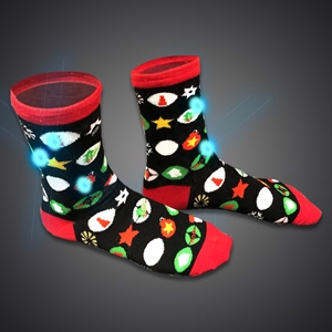 LED Light Up Christmas Ornaments Socks Christmas, Christmas Parade, LED Socks, Light Up Socks, Lighted Socks, LED Socks, Christmas socks, glow run, Santa socks, Santa Claus