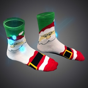 LED Light Up Christmas Santa Claus Socks  Christmas, Christmas Parade, LED Socks, Light Up Socks, Lighted Socks, LED Socks, Christmas socks, glow run, Santa socks, Santa Claus
