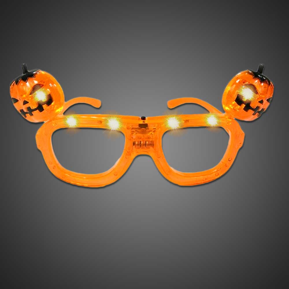 LED Pumpkin Glasses Halloween, lighted sunglasses, light up sunglasses, LED sunglasses, wrap-around lighted sunglasses, wrap-around shades, men, boys, vend, july 4th, party, dance