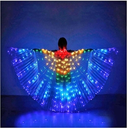 LED Wings LED Cape with Rainbow or White LED options WIngs, Cape, light up wear, light up suit, light clothing, clothes, rave wear, cosplay, halloween, festival wear