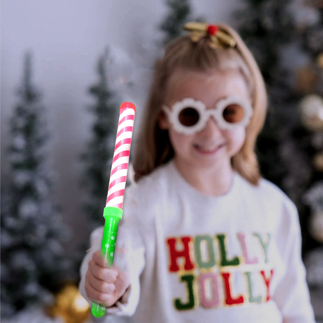 Light-Up Candy Cane Stripe Wand 12" Long - WANDPOLE
