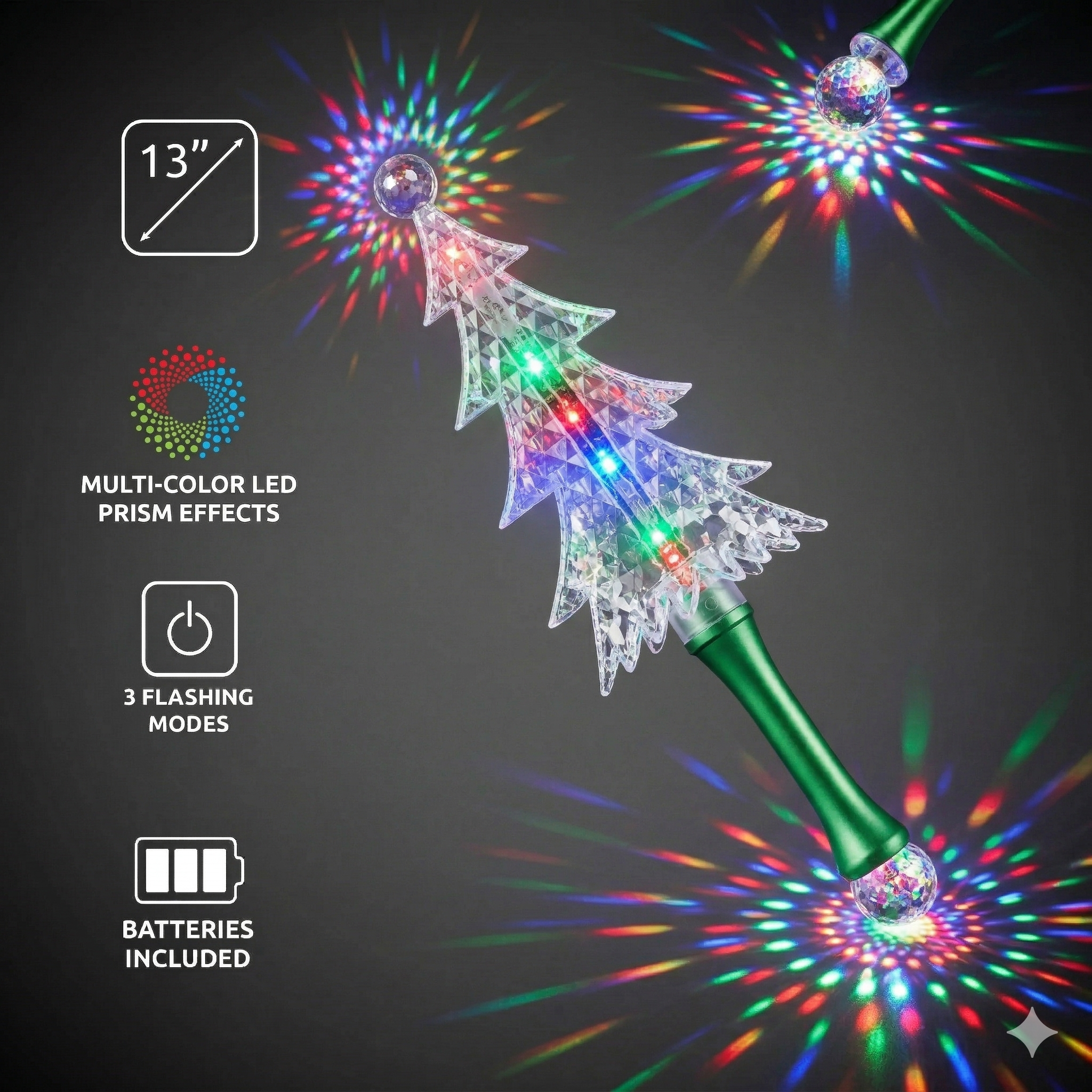 Light Up Christmas Tree LED Flashing Wand LED Toy Christmas Tree, toy wand, christmas, kids toys, school fundraiser, lighted wand, trail of lights
