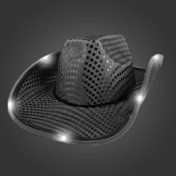Light Up Cowboy Hat with Sequins lighted cowboy hat, lighted hat, light up cowboy hat, light up hat, flashing hat, blinking hat, men, ladies, women, dance, costume, new years, mardi gras, july 4th, bachelorette party, mardi gras hat