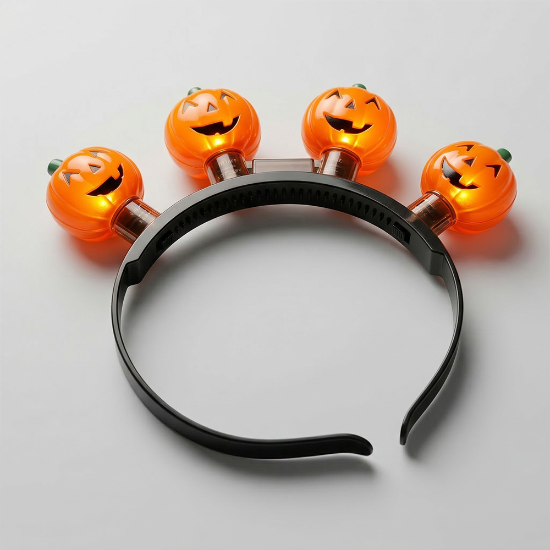 Light-Up Pumpkin Headband Bopper for Kids | Fun Halloween Accessory - HEADPUMPKIN