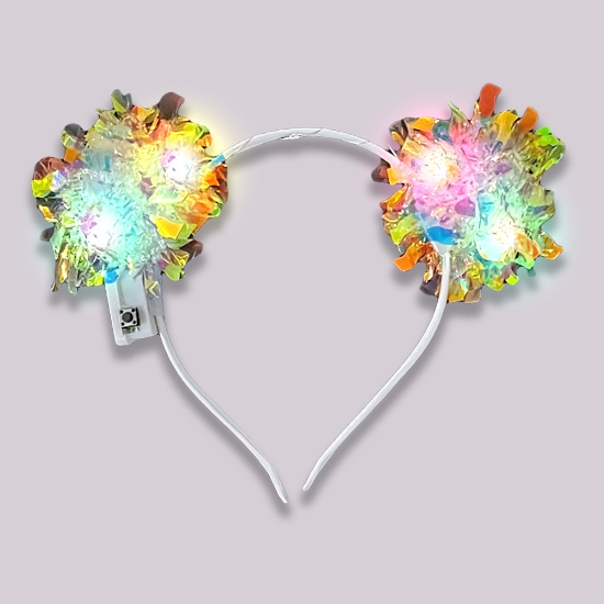 Light-Up Tinsel Headband Boppers (Close Out) - HEADTINSEL