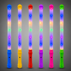 Magic Wand with Multicolored LEDs LED space wand, flashing light stick, 18 inch glow stick, party light wand, concert light stick, RGB LED wand, bulk light sticks, event glow sticks, rave accessories, party favors