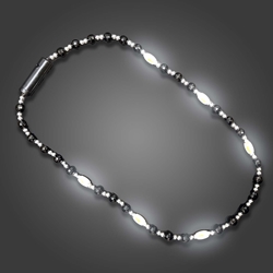 Mardi Gras Beaded Necklace Black and White Tuxedo throw, party, kids, lighted bead strand, flashing beads, Light Up Beaded Necklace, lighted bead*, Beaded Necklace, Mardi Gras Necklace, Light Up Mardi Gras Necklace, lighted necklace, flashing necklace, party necklace, light-up necklace