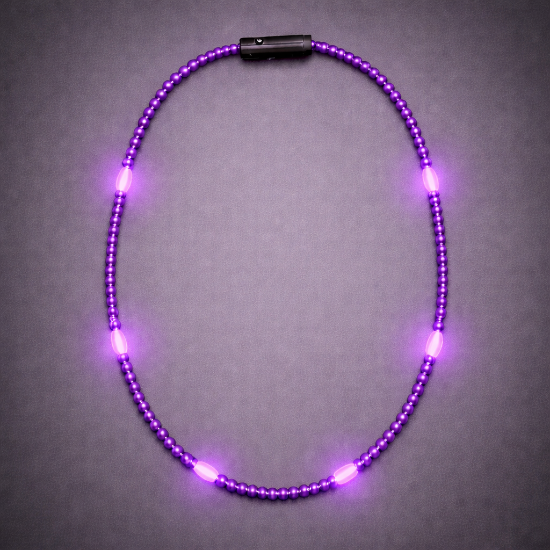 Mardi Gras Beaded Necklace - Solid Colors - BEADT