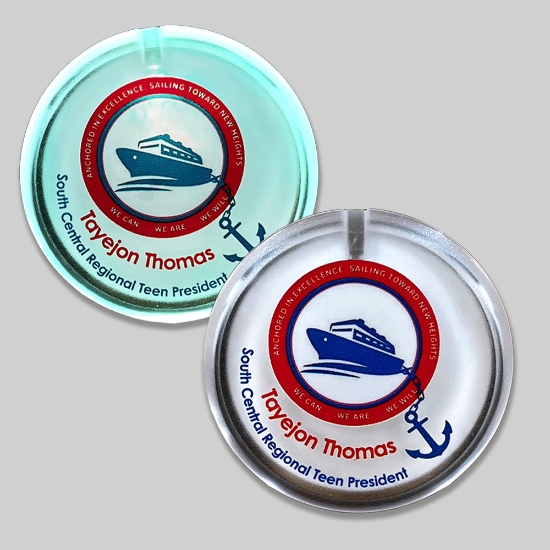 Multicolor Flashing Light Up Pin-on LED 2" Circle Badge - LEDCLIP