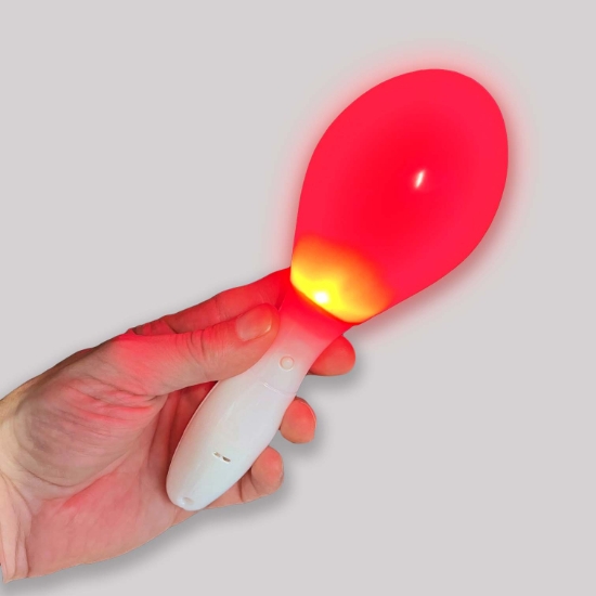 New White Plastic Lighted Flashing Maraca - NEWMARACA
