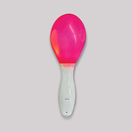 New White Plastic Lighted Flashing Maraca - NEWMARACA