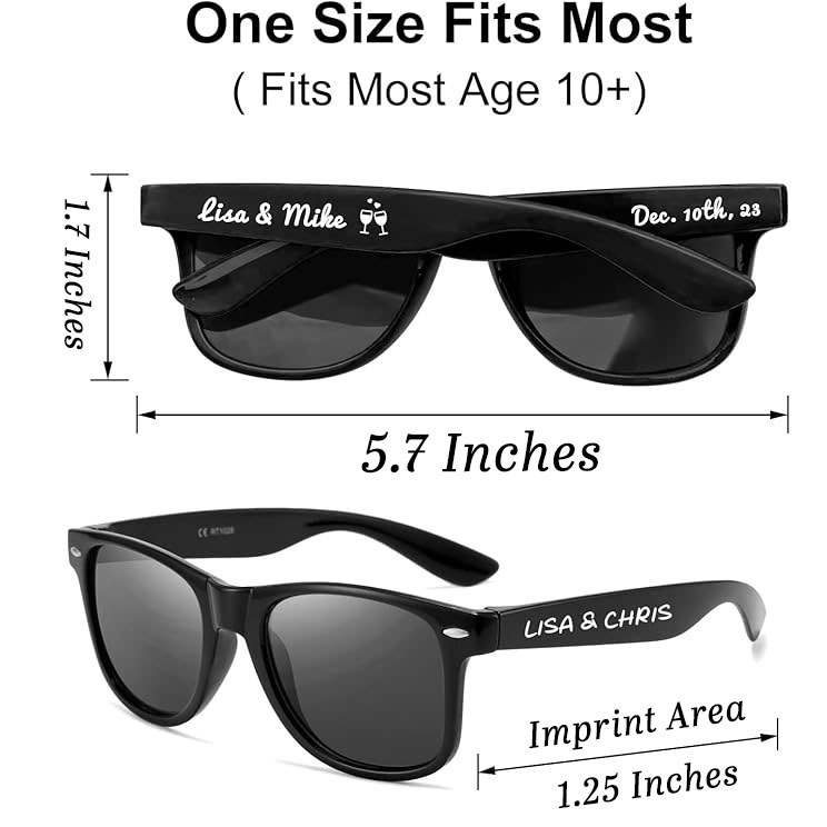 Non Lighted Black Sunglasses with Personalization  - CUSTOMNLBLACKSUN