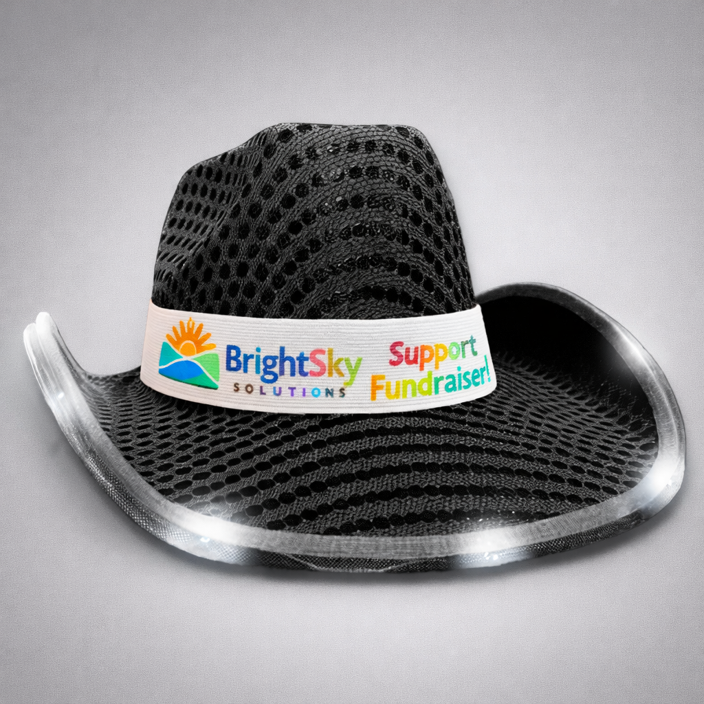 Personalized Light up Cowboy Hats Full Color Sublimated Customization