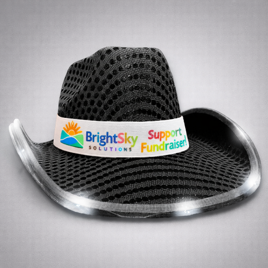 Personalized Light up Cowboy Hats Full Color Sublimated Customization - CUSTOMCOWBOY