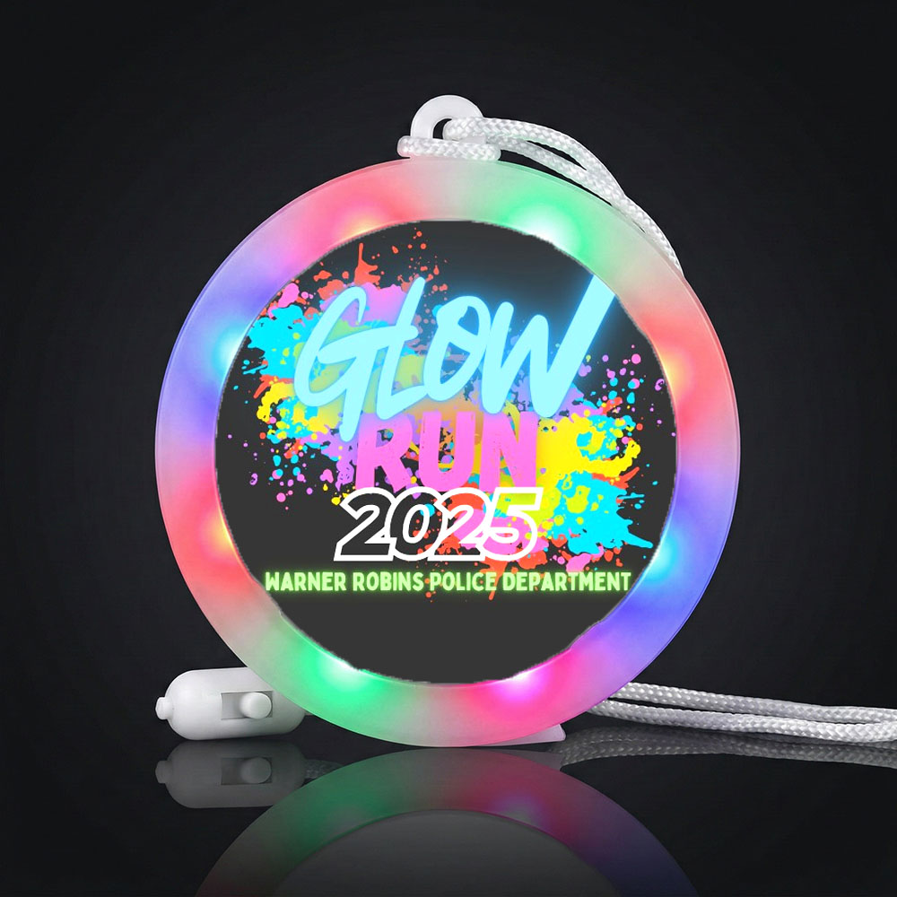 Personalized Luminous Arc Medallion LED Necklace Your Name or Logo