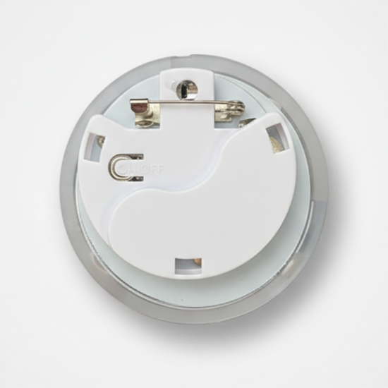 Personalized Multicolor Flashing Light Up Pin-on LED 2" Circle Badge - CUSTOMLEDCLIP