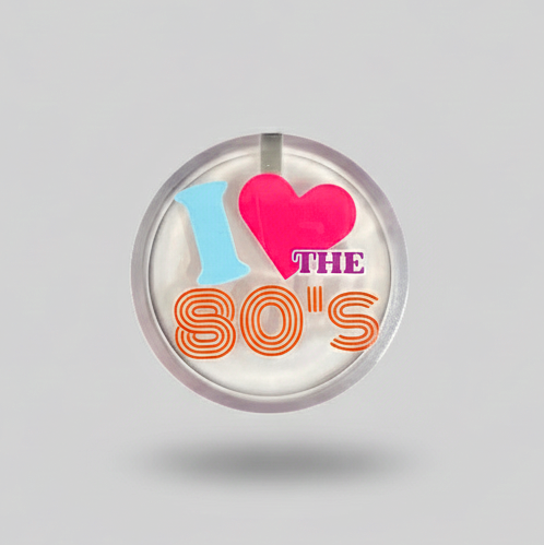 Personalized Multicolor Flashing Light Up Pin-on LED 2" Circle Badge - CUSTOMLEDCLIP
