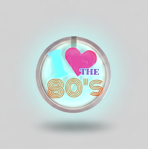 Personalized Multicolor Flashing Light Up Pin-on LED 2" Circle Badge - CUSTOMLEDCLIP