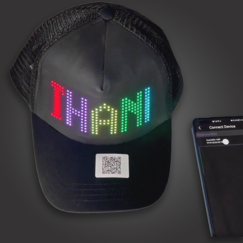 Verson 2 Programmable App Controlled LED Snapback Baseball Hat