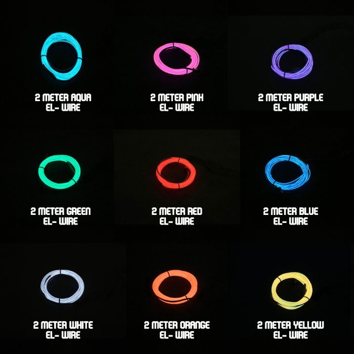 Quick-Connect EL Wire (2m) electroluminescent wire, cool neon, fluorescent wire, el wire